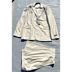 Vintage Western Max Beige Horse Embroidery Suit Cowboy Stage Rodeo Men Sz 50